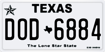TX license plate DOD6884