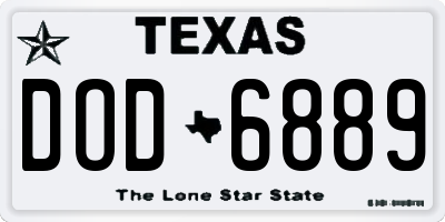 TX license plate DOD6889