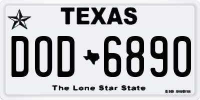 TX license plate DOD6890