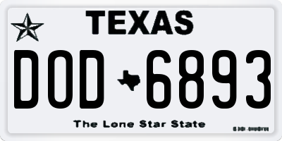 TX license plate DOD6893