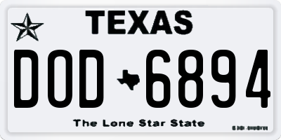 TX license plate DOD6894