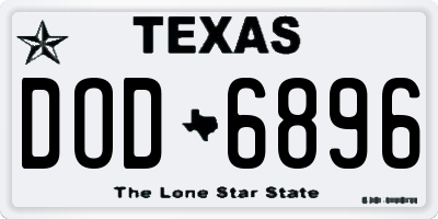 TX license plate DOD6896