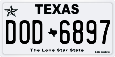 TX license plate DOD6897