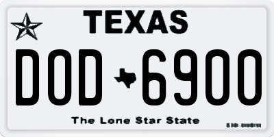 TX license plate DOD6900