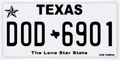 TX license plate DOD6901