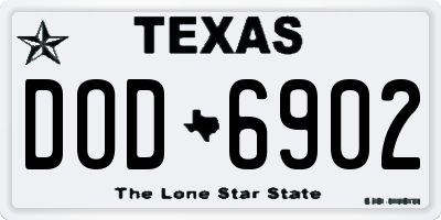 TX license plate DOD6902