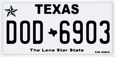 TX license plate DOD6903