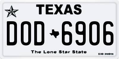 TX license plate DOD6906