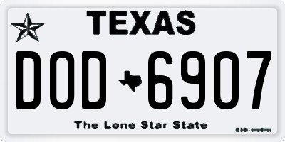 TX license plate DOD6907
