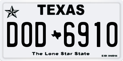 TX license plate DOD6910