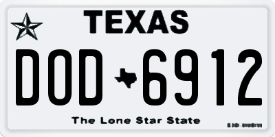 TX license plate DOD6912