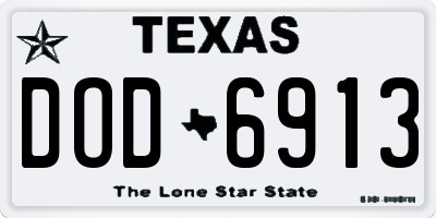 TX license plate DOD6913