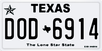TX license plate DOD6914