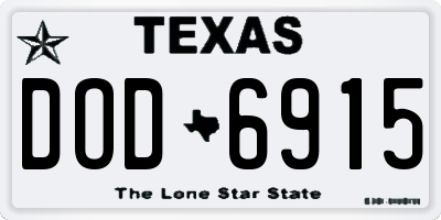 TX license plate DOD6915
