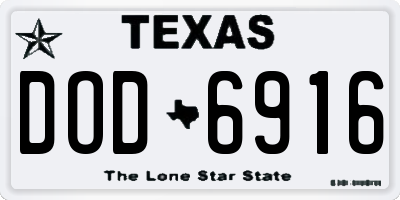 TX license plate DOD6916