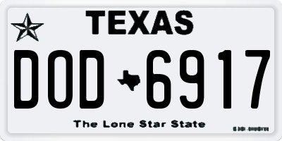 TX license plate DOD6917