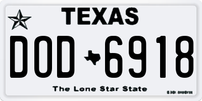 TX license plate DOD6918