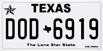 TX license plate DOD6919