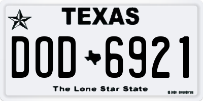 TX license plate DOD6921