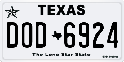 TX license plate DOD6924