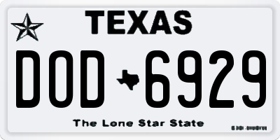 TX license plate DOD6929