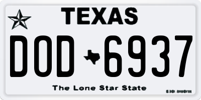 TX license plate DOD6937