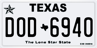 TX license plate DOD6940
