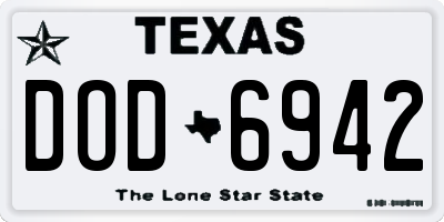 TX license plate DOD6942