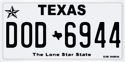TX license plate DOD6944
