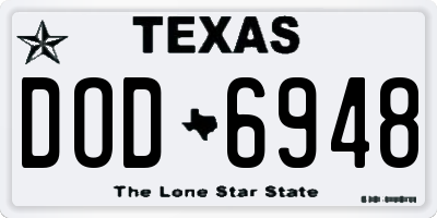 TX license plate DOD6948