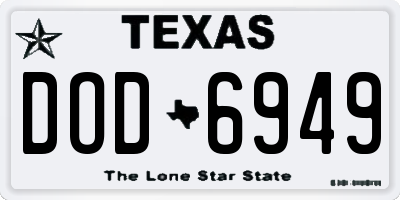 TX license plate DOD6949