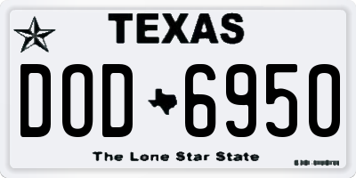 TX license plate DOD6950