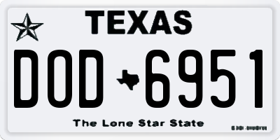 TX license plate DOD6951