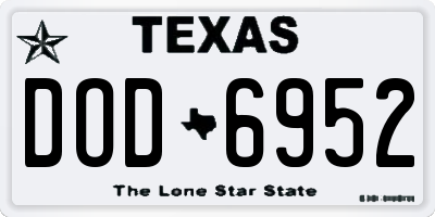 TX license plate DOD6952