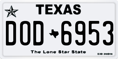 TX license plate DOD6953