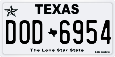 TX license plate DOD6954