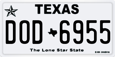 TX license plate DOD6955