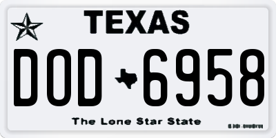 TX license plate DOD6958
