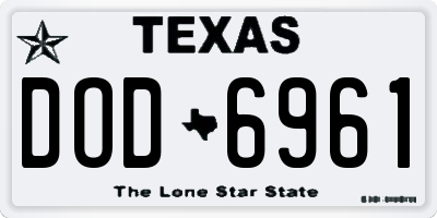 TX license plate DOD6961