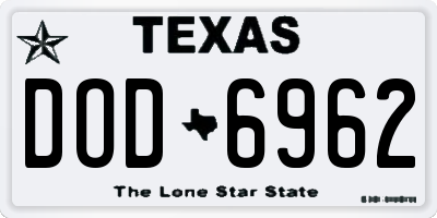 TX license plate DOD6962