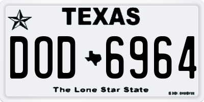 TX license plate DOD6964