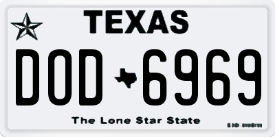 TX license plate DOD6969