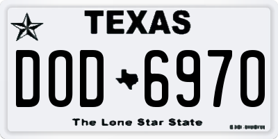TX license plate DOD6970