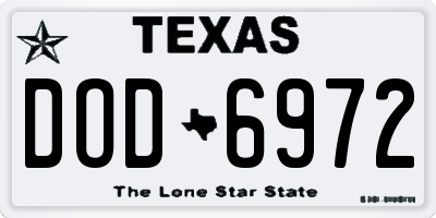 TX license plate DOD6972