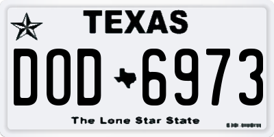 TX license plate DOD6973