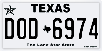 TX license plate DOD6974
