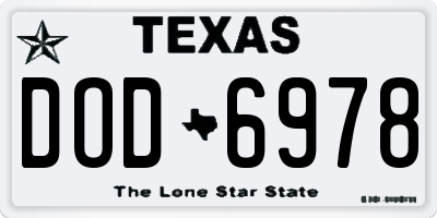 TX license plate DOD6978