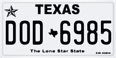 TX license plate DOD6985