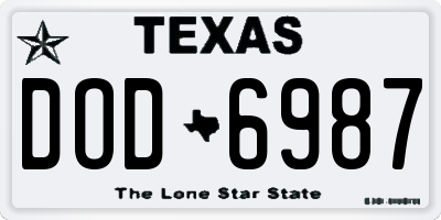 TX license plate DOD6987