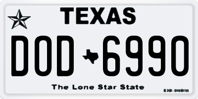 TX license plate DOD6990